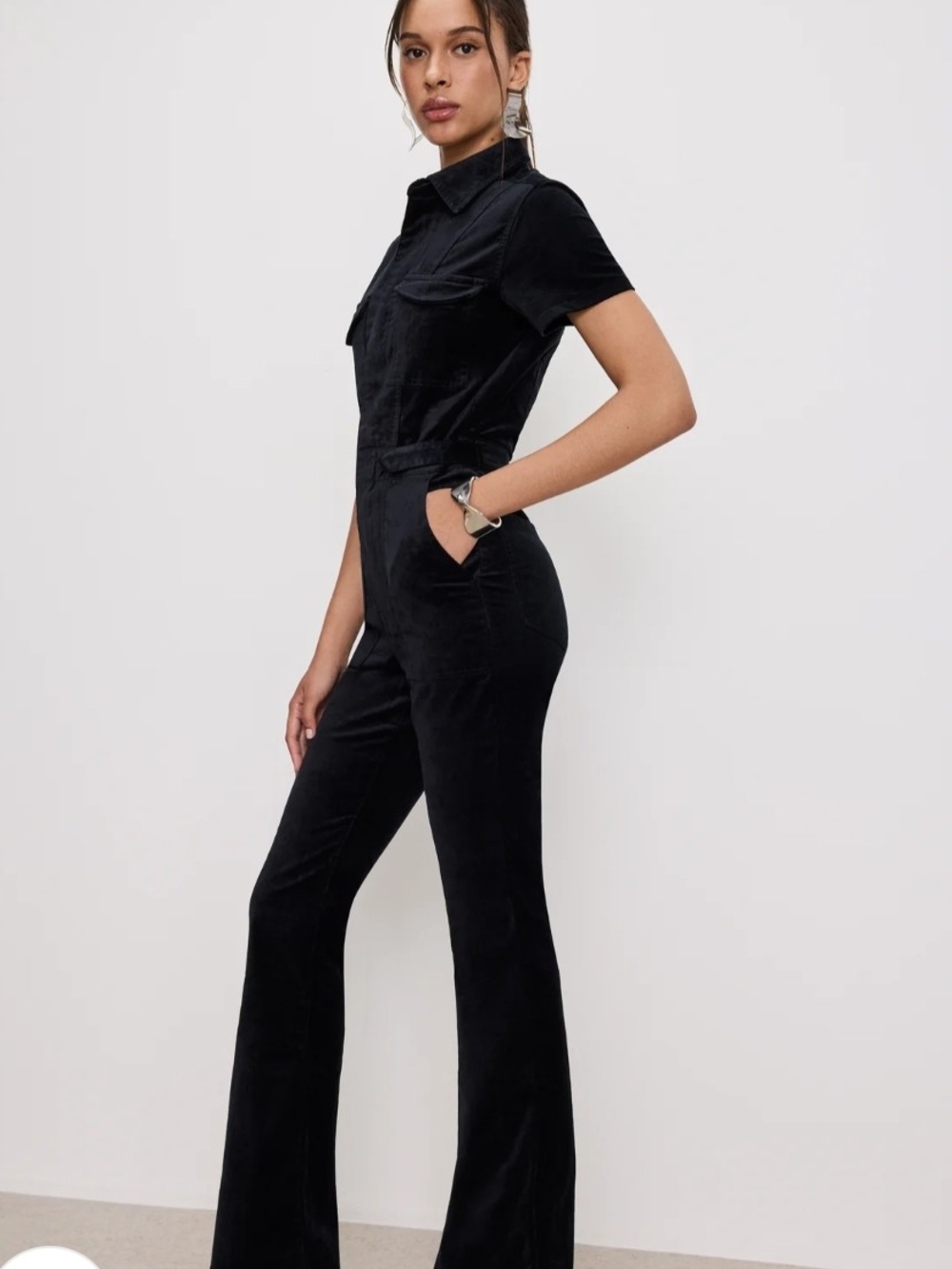 Good American Fit for Success Velvet Bootcut Jumpsuit - Picture 2 of 9